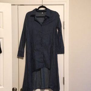 High low Denim shirt dress